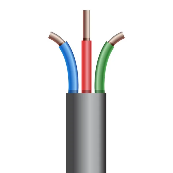 Quebra de cabo elétrico de cobre — Vetor de Stock