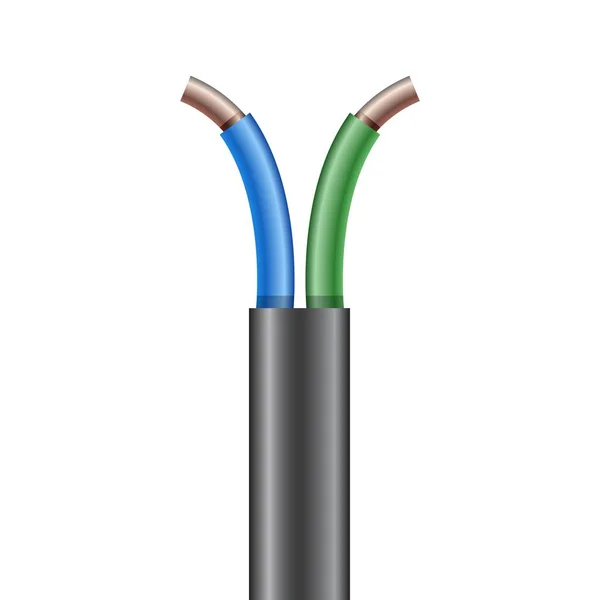 Cobre Rotura del cable eléctrico — Archivo Imágenes Vectoriales