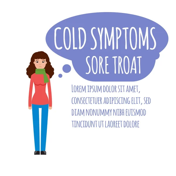 Säsongsinfluensa gemensamma symptom infographic — Stock vektor