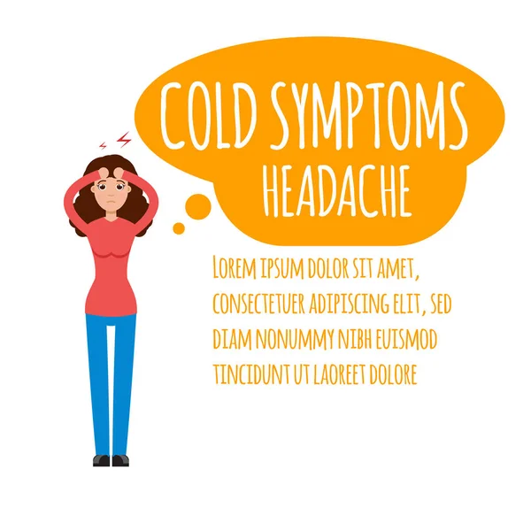 Gripe sazonal sintoma comum infográfico —  Vetores de Stock