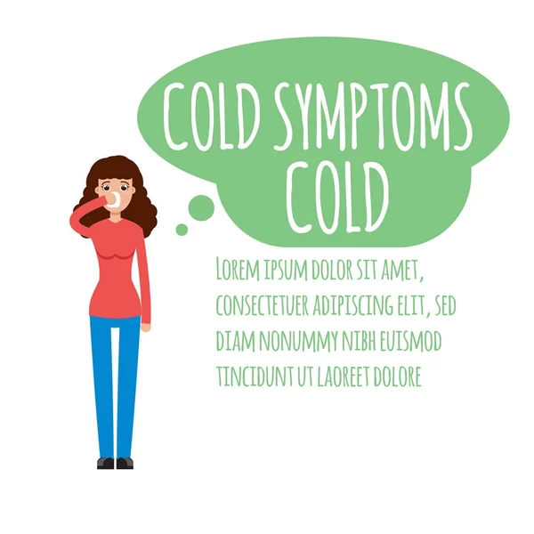 Gripe sazonal sintoma comum infográfico —  Vetores de Stock