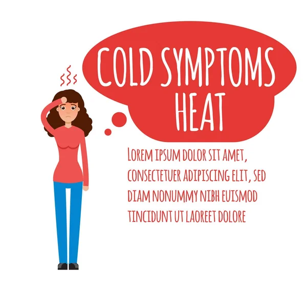 Grippe saisonnière infographie des symptômes communs — Image vectorielle