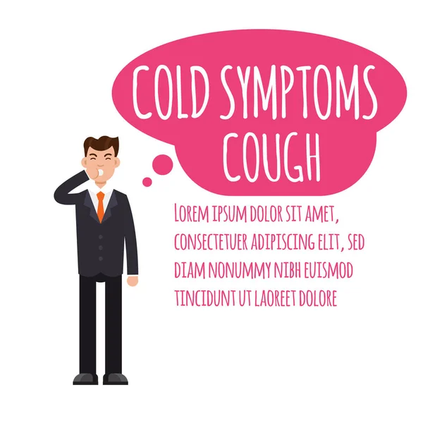 Szezonális influenza elleni közös tünet infographic — Stock Vector