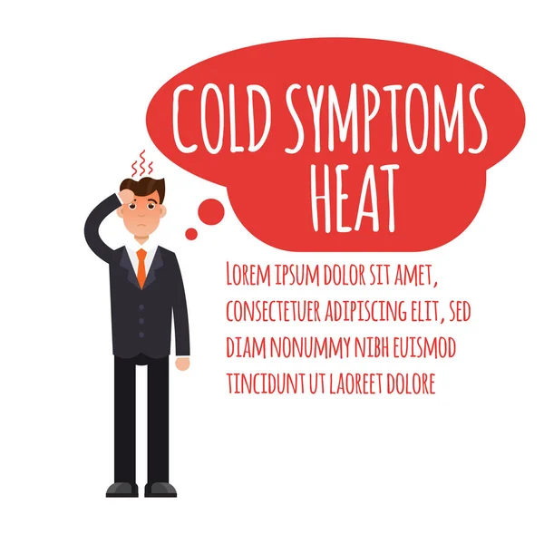 Gripe sazonal sintoma comum infográfico —  Vetores de Stock