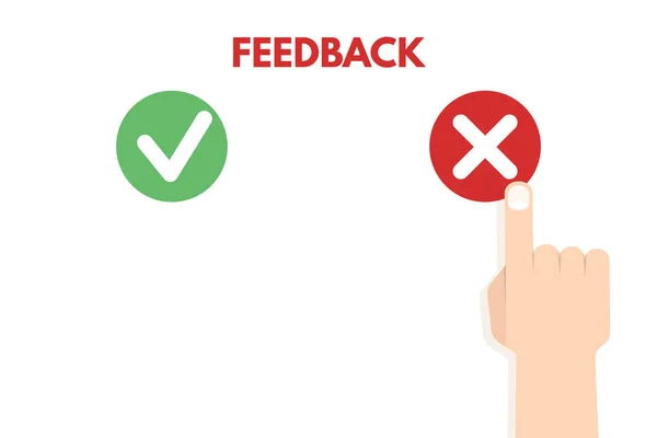 Concetto di feedback positivo e negativo — Vettoriale Stock