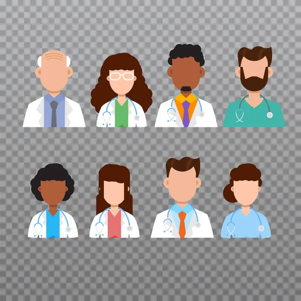 Iconos del personal médico — Vector de stock