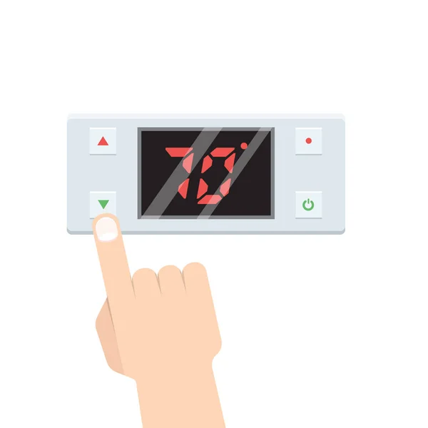 Thermostat électronique avec main — Image vectorielle