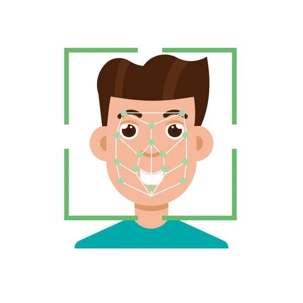Concept de système de reconnaissance faciale — Image vectorielle