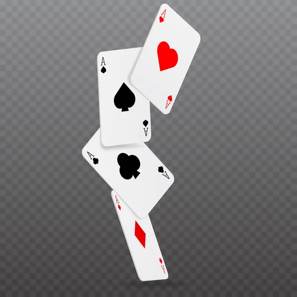 Casino Faller Poker Kort Spel Koncept Vektorillustration — Stock vektor