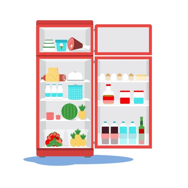 Aufgebrochener Kühlschrank — Stockvektor