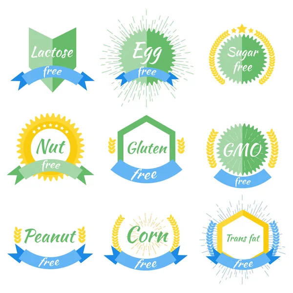 Дієтичні маркування харчових продуктів — стоковий вектор