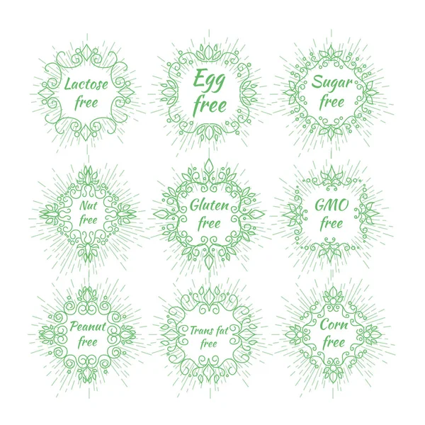 Etiquetas dietéticas — Vector de stock