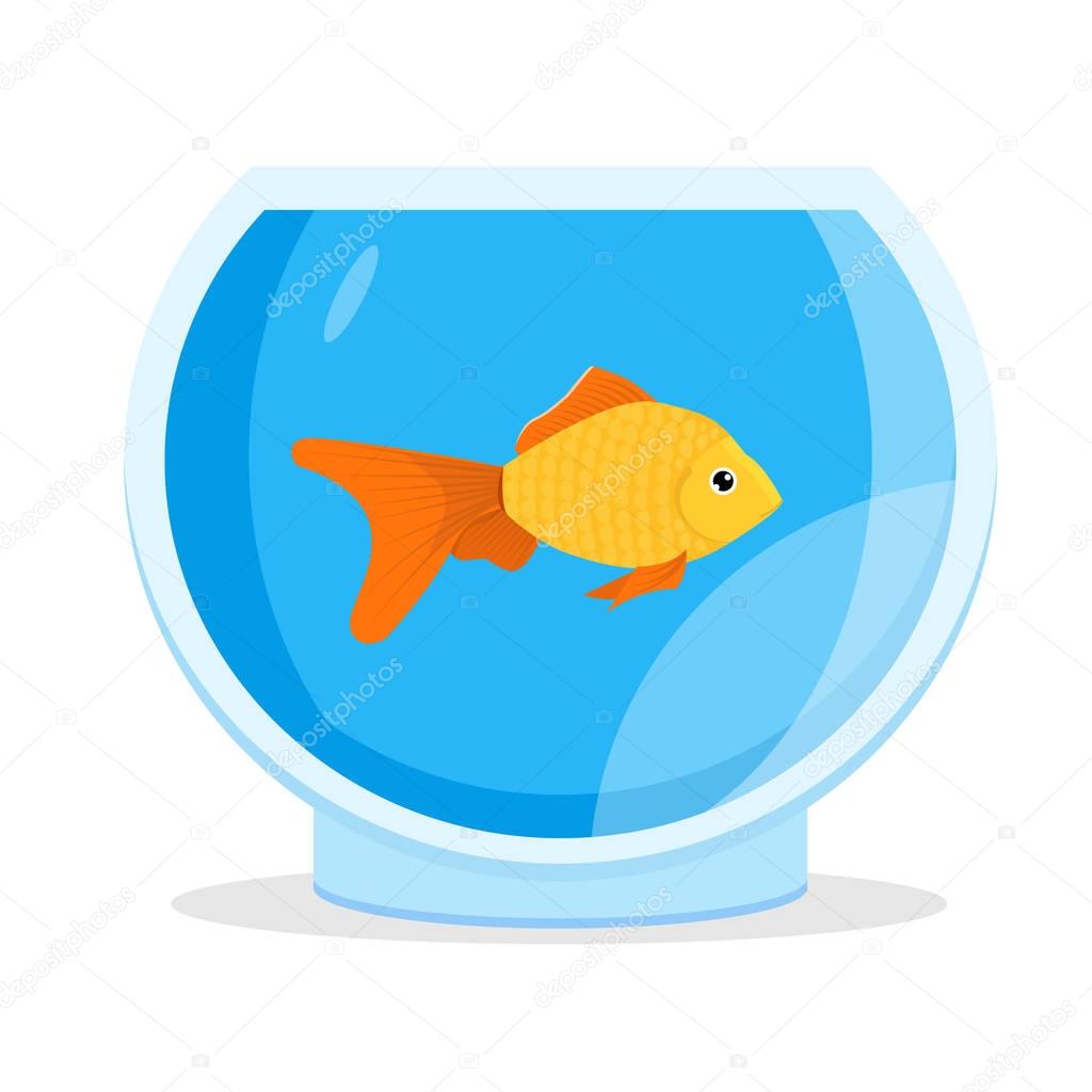 Aquarium Goldfish icon. Flat style vector illustration