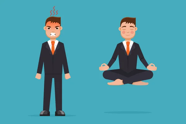 Trabajador de oficina meditando — Vector de stock