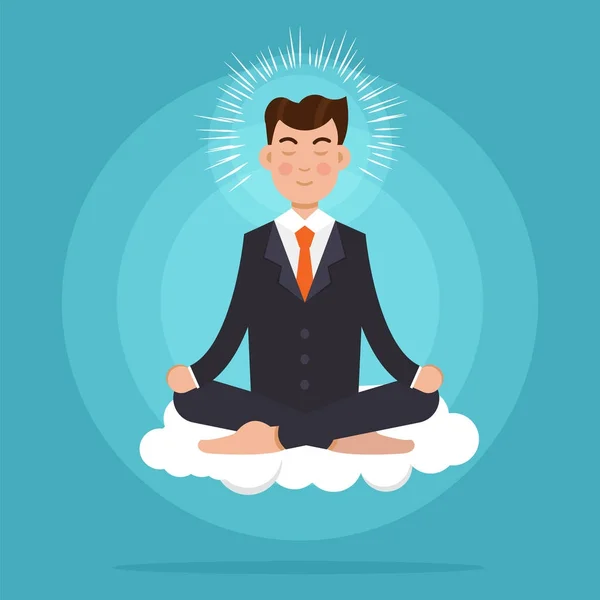 Biznesmen koncepcja medytacja — Wektor stockowy