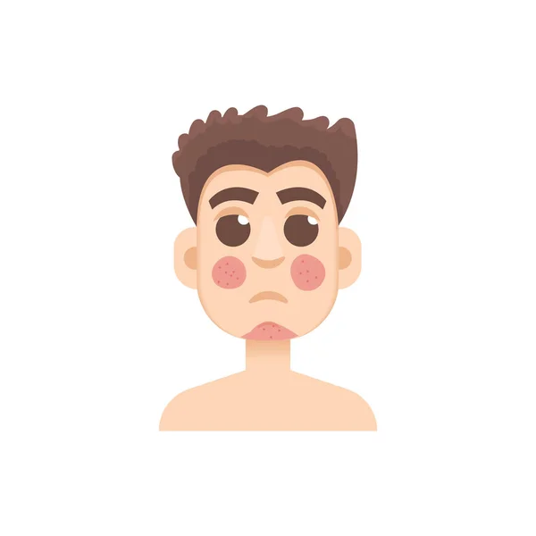 Sedef hastalığı ya da rosacea erkek yüz — Stok Vektör
