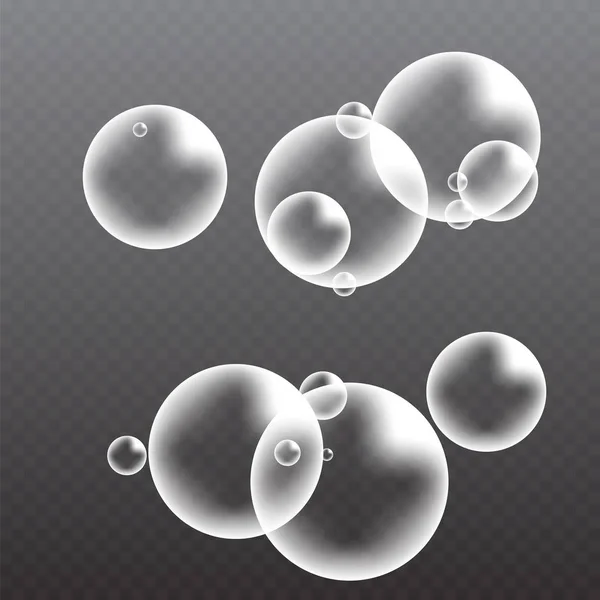 Burbujas de jabón realistas — Vector de stock