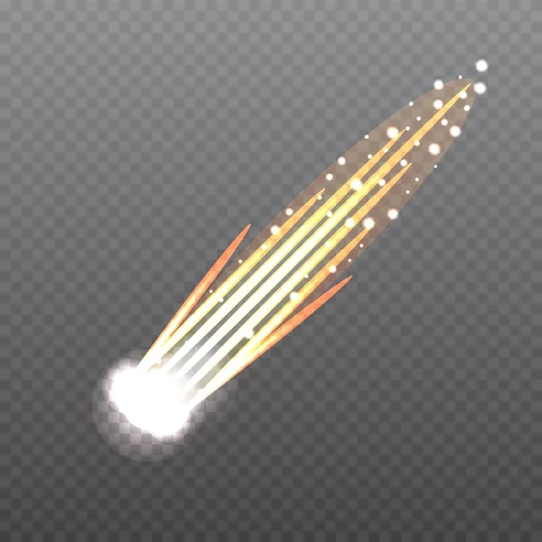 Meteor, kuyruklu yıldız veya roket iz — Stok Vektör