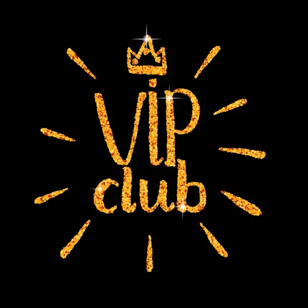 VIP-club glitter logo belettering — Stockvector