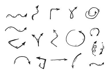 Oklar beyaz zemin üzerine çizilmiş set Isolated ver. Vektör çizim.