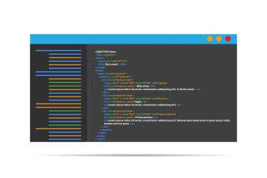 HTML code website. Coding, programming  concept. Vector illustration. clipart svg vector 