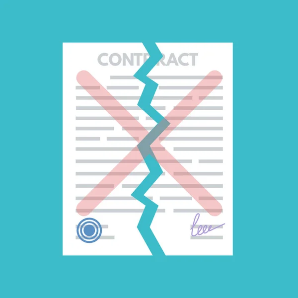 Cancellation Terminated Contract Disagreement Consept Vector Illustration — Stock Vector