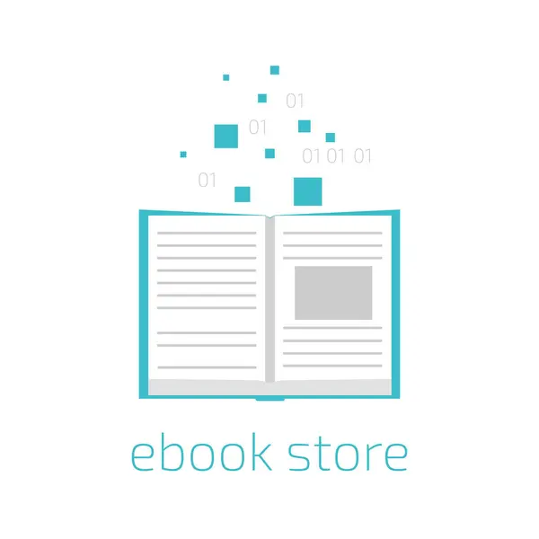 デジタル オンライン書店 図書館 電子読書の概念 フラット スタイルのベクトル図 — ストックベクタ