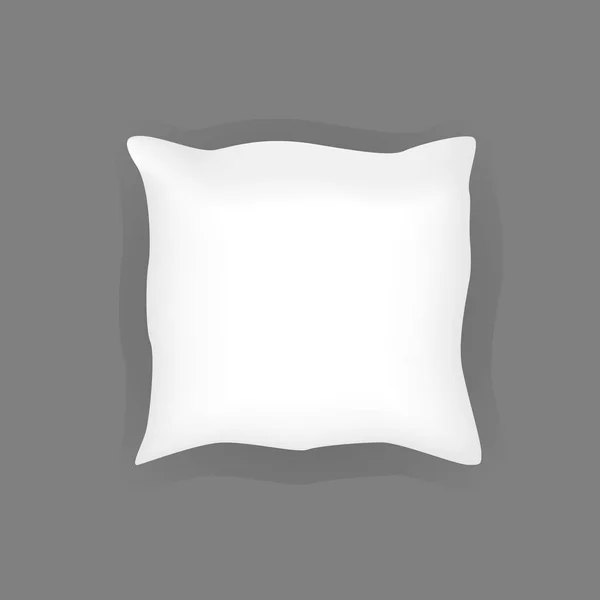 Quarto Realista Travesseiro Branco Ilustração Vetorial — Vetor de Stock