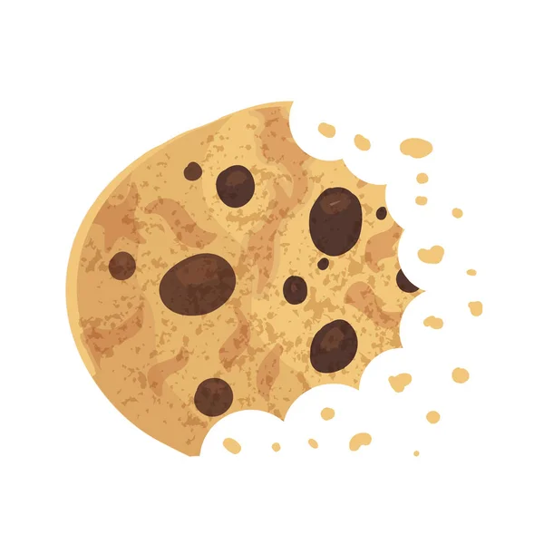 Biten Chip Cookie Cracker Kex Vektorillustration — Stock vektor