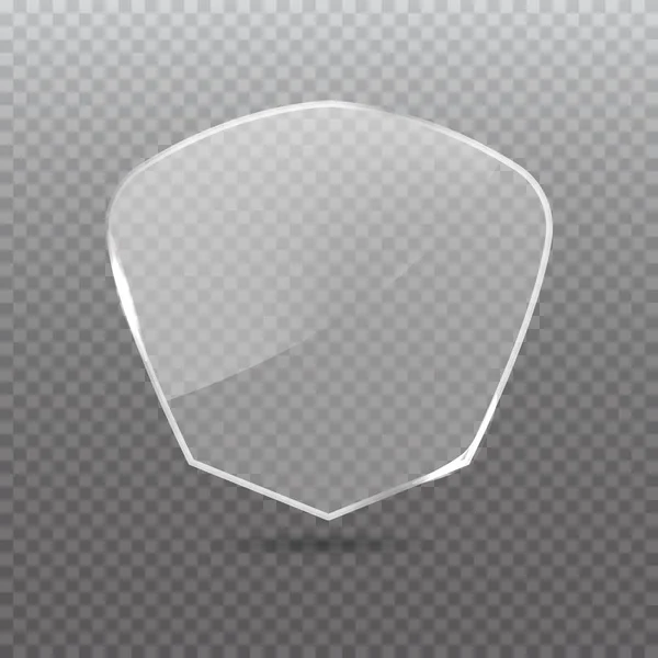 Transparent Shield. Safety Glass Badge Icon. Privacy Guard Banner