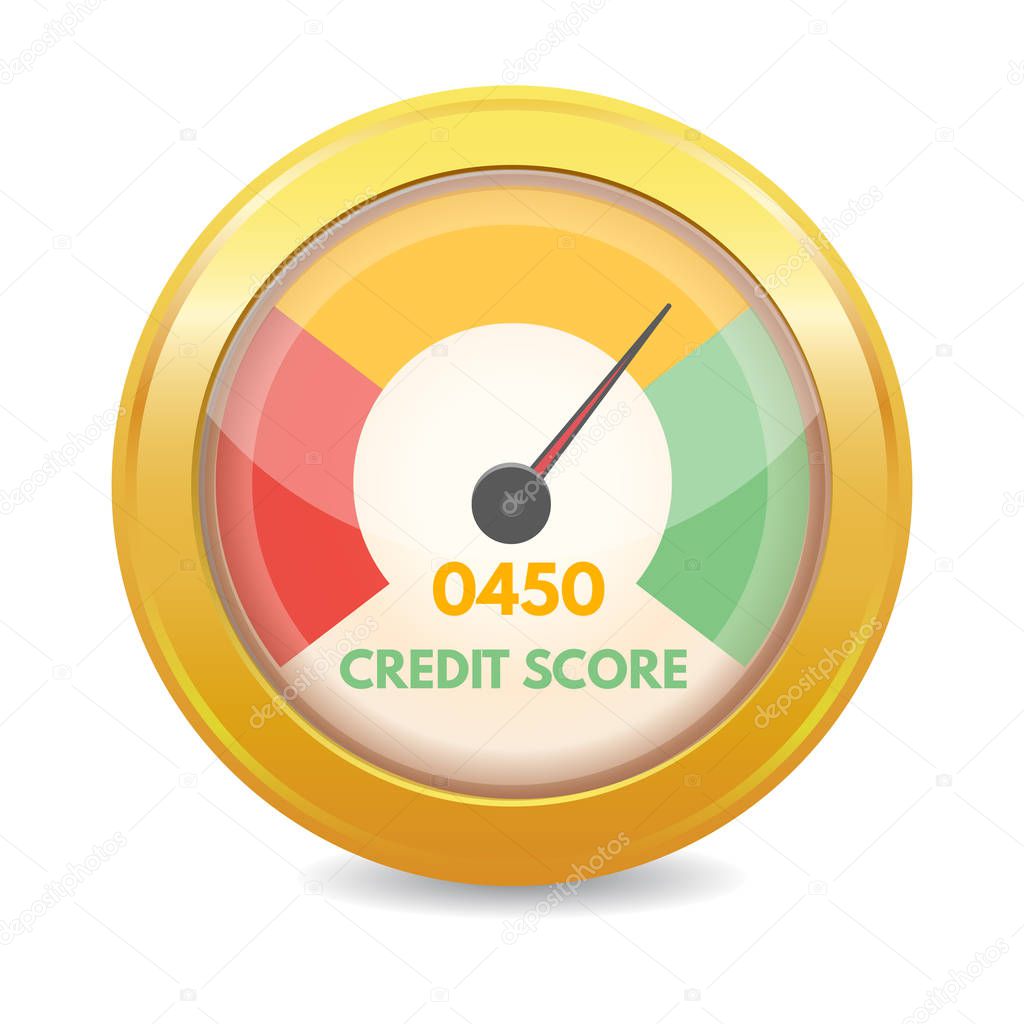 Credit score gauges. Minimum and maximum concept. Vector illustration.