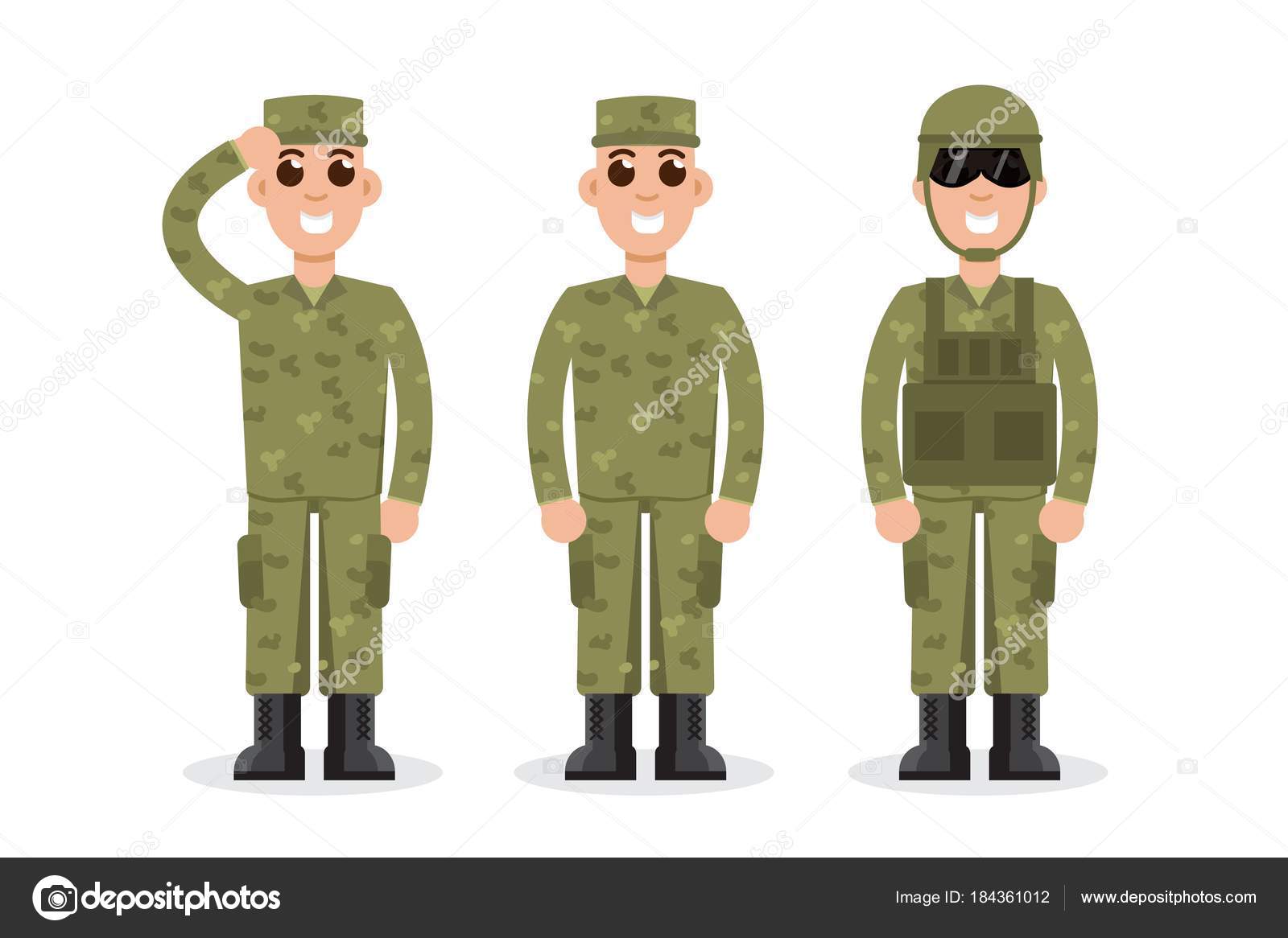 Soldados Del Ejercito Los Estados Unidos Camuflaje Ilustracion Vectorial Vector de stock 184361012 de AnSim
