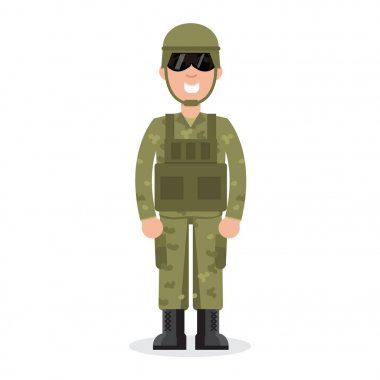 Adam ABD Ordusu askeri kamuflaj. Vektör çizim.