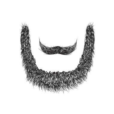 Beyaz arka plan vektör illüstrasyon izole gerçekçi sakal.