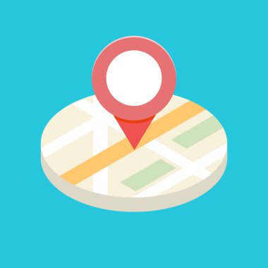   Mobil uygulama için 3D izometrik Gps simge kavram. Vektör illlustration.