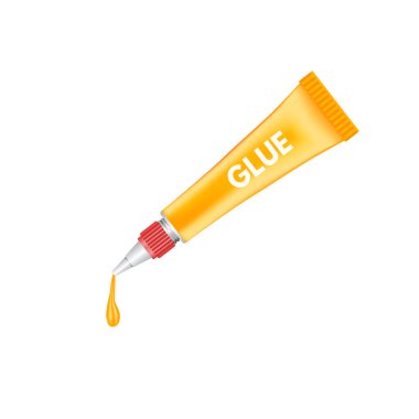 Tutkal ambalaj mockup şablonunun gerçekçi vektör tüpler. 