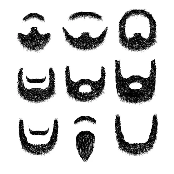 Realistischer Bart Isoliert Auf Weißem Hintergrund Vektor Illustration — Stockvektor