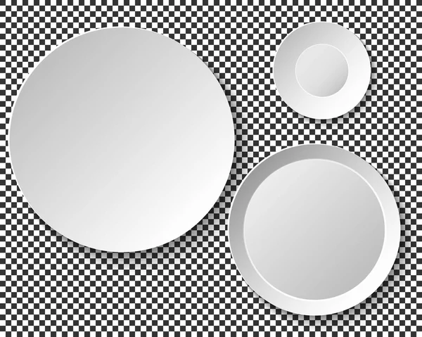 Σύνολο των κενών πλάκες λευκού. Πιάτο τοίχου πρότυπο για διακοσμητικό μοτίβο. — Διανυσματικό Αρχείο