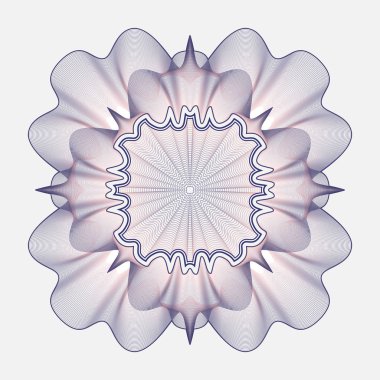 Beyaz bir arka plan üzerinde izole Guillochlu öğesi.