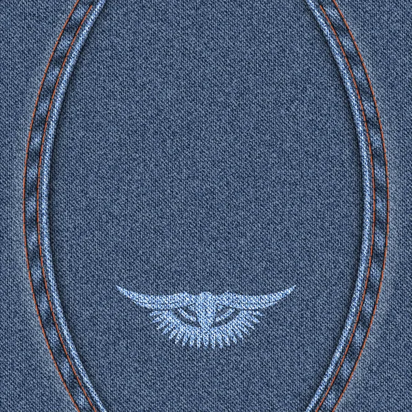 Denim fond bleu avec deux coutures . — Image vectorielle