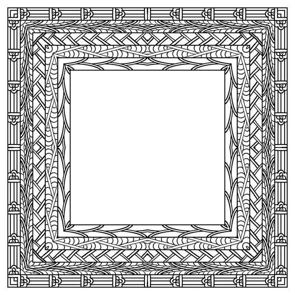 Ethnic frame. Hand drawn elements. — Stock Vector