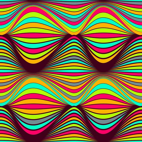 Patrón sin costura abstracto. Rayas onduladas de color brillante . — Archivo Imágenes Vectoriales