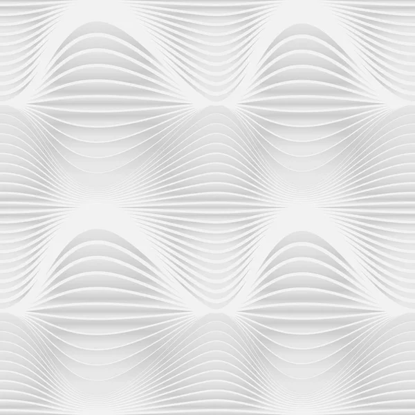 Grå abstrakta sömlösa mönster. Vågor på vit bakgrund. — Stock vektor