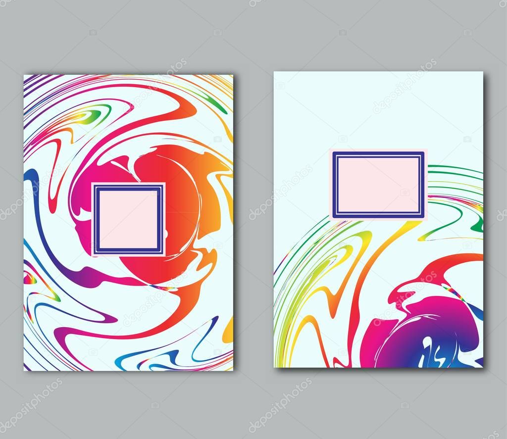 Set template sample poster design, flyer, business card or the cover of the presentation with abstract colored spots.