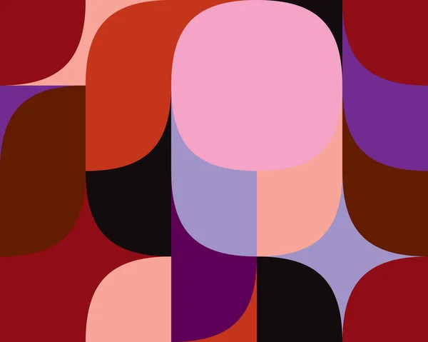 Patrón geométrico multicolor de formas simples. Fondo abstracto minimalista. Estampado brillante para textiles y plástico. Fondo para página web, banner y presentación . — Vector de stock