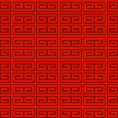 Çin geometrik kusursuz deseni. Kırmızı geleneksel arkaplan veya arkaplan.