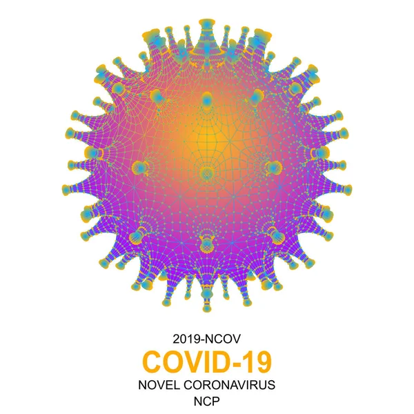 Коронавірус Covid Icon Corona Virus 2019 Ncov Яскравий Неон Знак — стоковий вектор