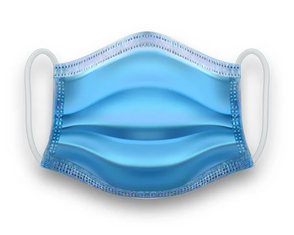 Máscara Protectora Respiratoria Realista Parte Frontal Cara Completa Está Aislada — Vector de stock