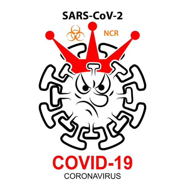 Коронавірус Sars Cov Короною Ручний Малюнок Ескізу Вірусу Викликає Пневмонію — стоковий вектор