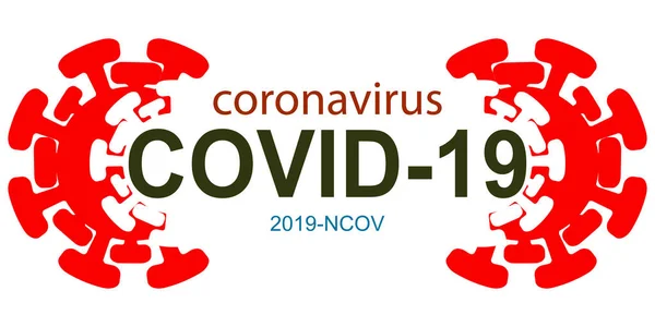 Coronavirus 2019 Ncov Concept Iscrizione Tipografia Modello Disegno Logo Virus — Vettoriale Stock